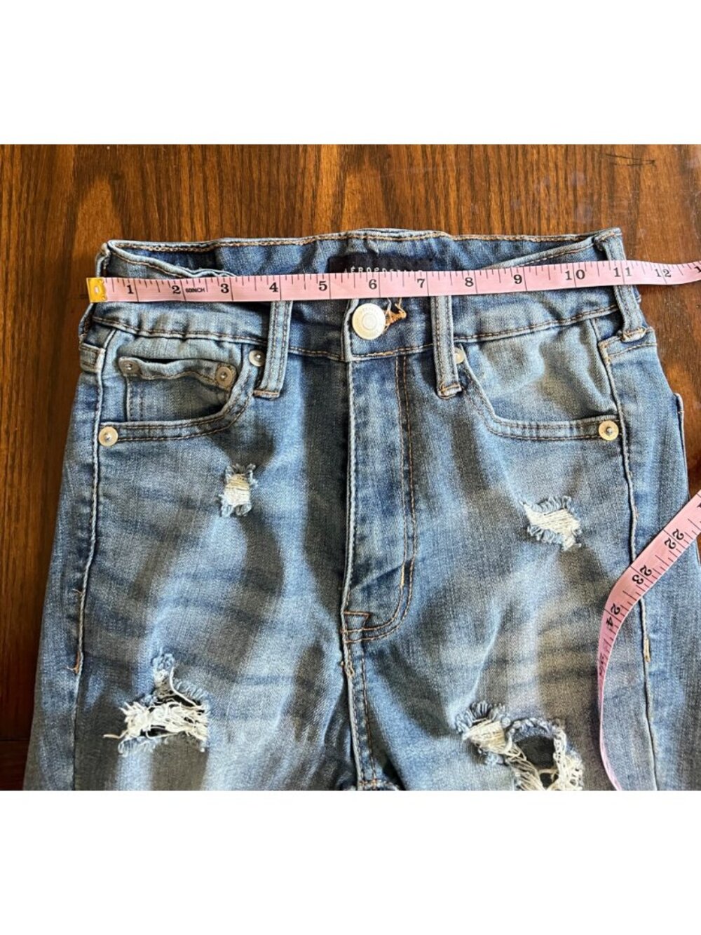 Aeropostale Distressed Ankle Legging Denim Jeans 0 Skinny Jeggings Ripped High R - Picture 9 of 11